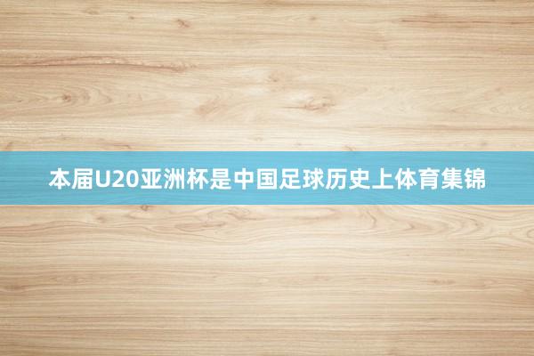本届U20亚洲杯是中国足球历史上体育集锦
