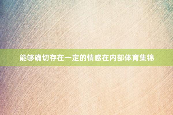 能够确切存在一定的情感在内部体育集锦