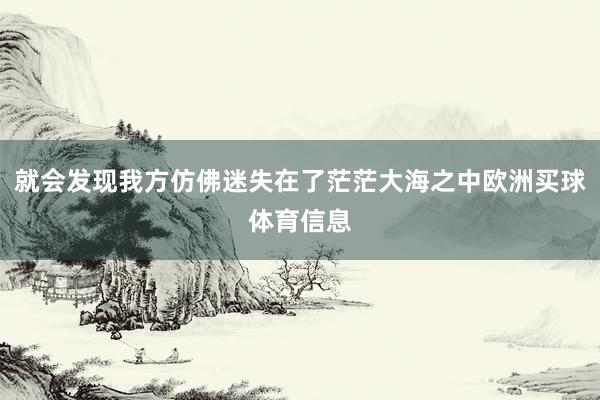 就会发现我方仿佛迷失在了茫茫大海之中欧洲买球体育信息