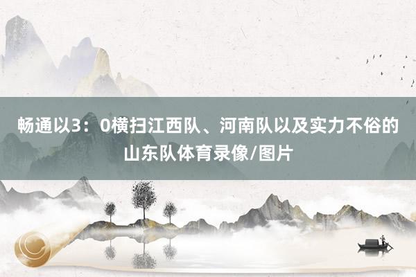畅通以3：0横扫江西队、河南队以及实力不俗的山东队体育录像/图片