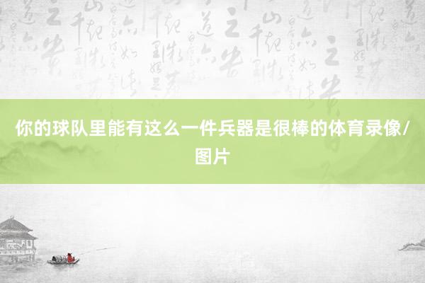 你的球队里能有这么一件兵器是很棒的体育录像/图片