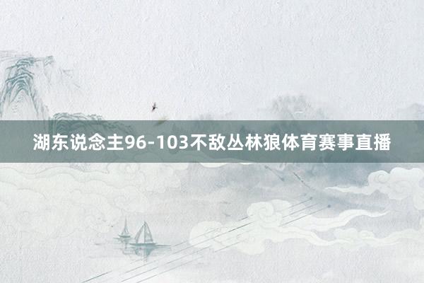 湖东说念主96-103不敌丛林狼体育赛事直播