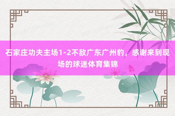 石家庄功夫主场1-2不敌广东广州豹，感谢来到现场的球迷体育集锦