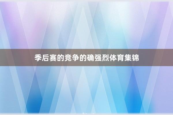 季后赛的竞争的确强烈体育集锦