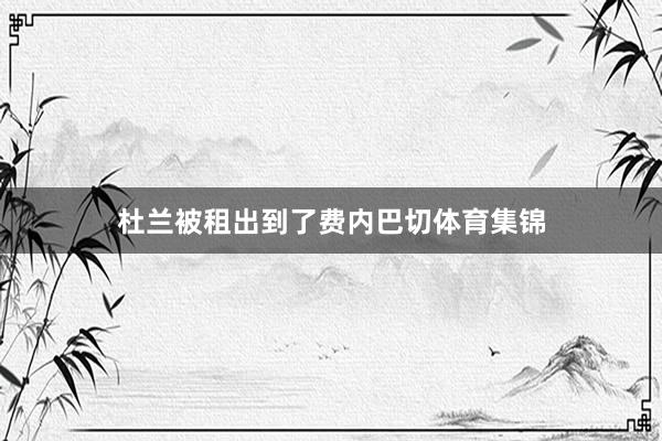杜兰被租出到了费内巴切体育集锦