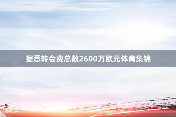 据悉转会费总数2600万欧元体育集锦