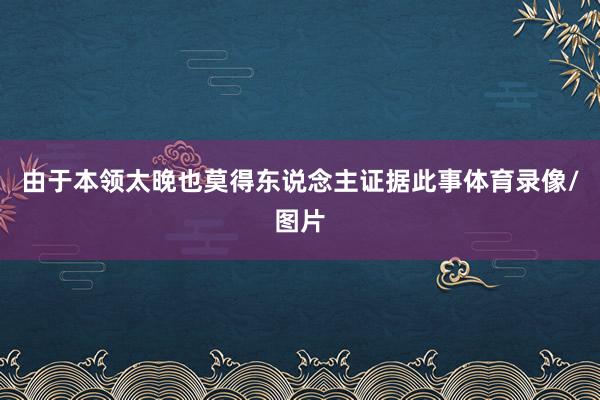 由于本领太晚也莫得东说念主证据此事体育录像/图片