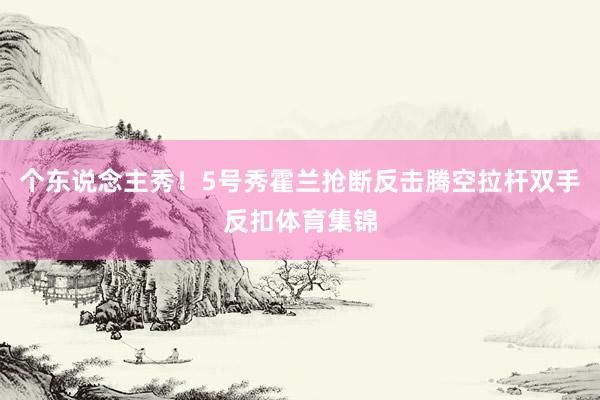 个东说念主秀！5号秀霍兰抢断反击腾空拉杆双手反扣体育集锦