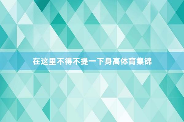 在这里不得不提一下身高体育集锦