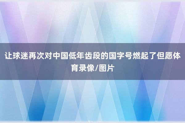 让球迷再次对中国低年齿段的国字号燃起了但愿体育录像/图片