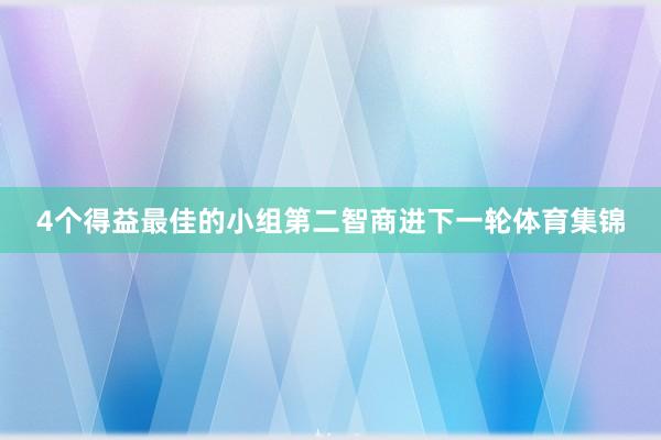 4个得益最佳的小组第二智商进下一轮体育集锦