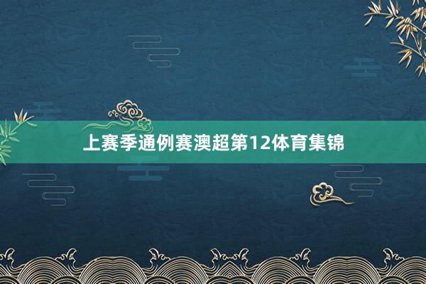 上赛季通例赛澳超第12体育集锦
