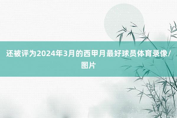 还被评为2024年3月的西甲月最好球员体育录像/图片