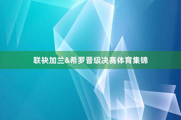 联袂加兰&希罗晋级决赛体育集锦
