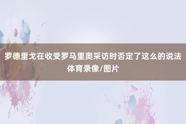 罗德里戈在收受罗马里奥采访时否定了这么的说法体育录像/图片