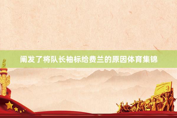 阐发了将队长袖标给费兰的原因体育集锦