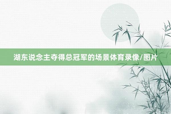 湖东说念主夺得总冠军的场景体育录像/图片