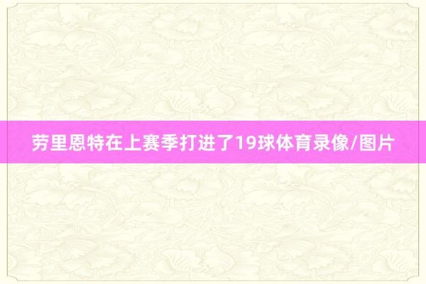 劳里恩特在上赛季打进了19球体育录像/图片