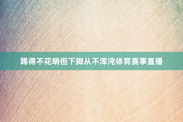 踢得不花哨但下脚从不浑沌体育赛事直播