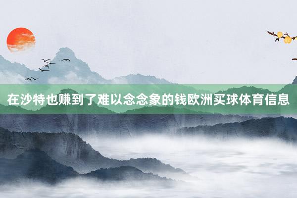 在沙特也赚到了难以念念象的钱欧洲买球体育信息