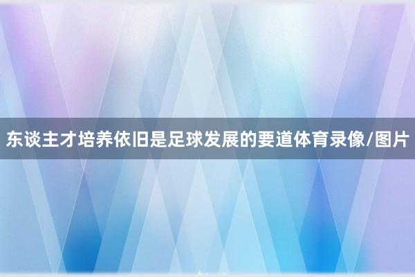 东谈主才培养依旧是足球发展的要道体育录像/图片