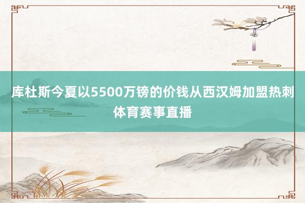 库杜斯今夏以5500万镑的价钱从西汉姆加盟热刺体育赛事直播