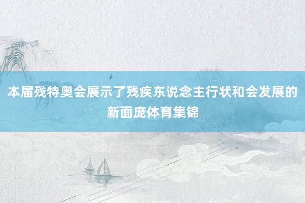 本届残特奥会展示了残疾东说念主行状和会发展的新面庞体育集锦