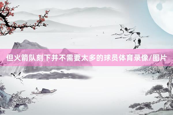 但火箭队刻下并不需要太多的球员体育录像/图片