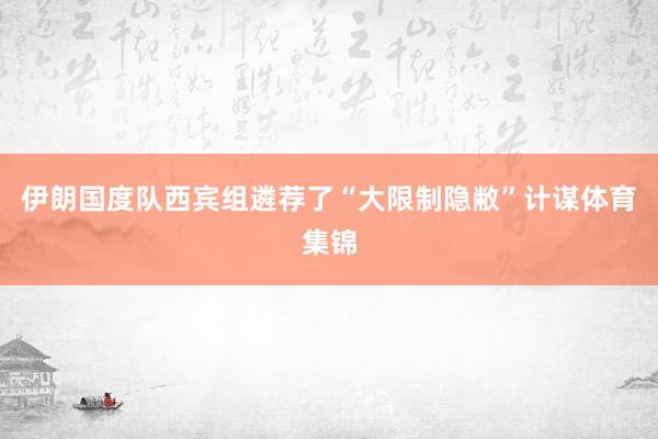 伊朗国度队西宾组遴荐了“大限制隐敝”计谋体育集锦