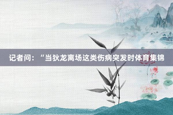 记者问：“当狄龙离场这类伤病突发时体育集锦