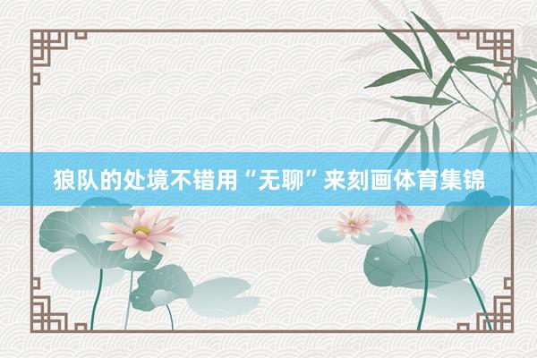 狼队的处境不错用“无聊”来刻画体育集锦