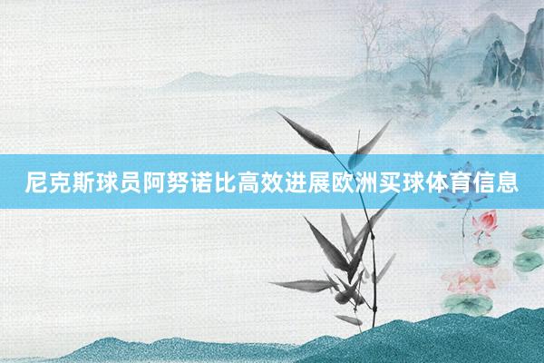 尼克斯球员阿努诺比高效进展欧洲买球体育信息