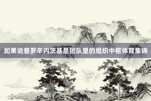 如果说普罗辛内茨基是团队里的组织中枢体育集锦