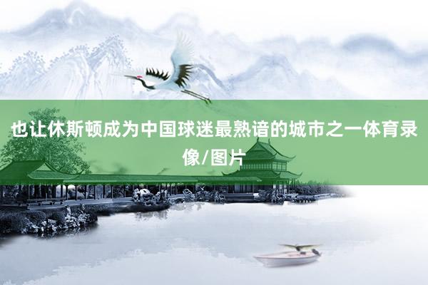 也让休斯顿成为中国球迷最熟谙的城市之一体育录像/图片