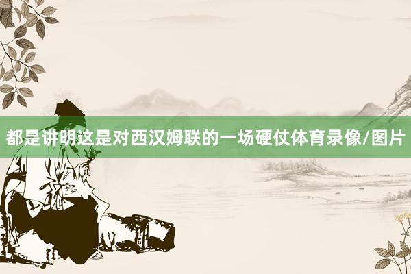 都是讲明这是对西汉姆联的一场硬仗体育录像/图片